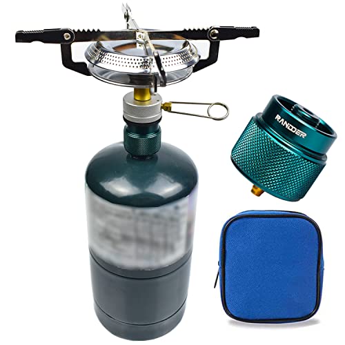 Propane Stove Portable Isobutane Camping Stove with Gas Adapter - 10,000 BTU Single Burner Backpacking Camp Stove for Hiking, Emergency, Outdoor(Include Carrying Case)