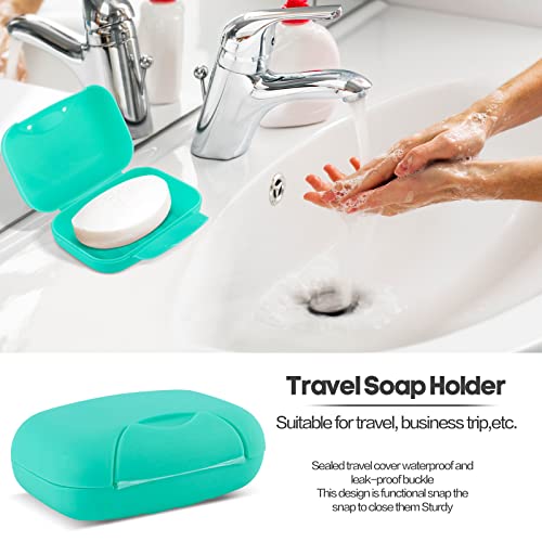 2 Pcs Plastic Soap Case Holder Container Box Home Outdoor Hiking Camping Travel Blue - color: Blue
