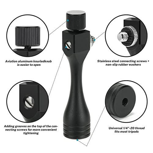 Binocular Tripod Adapter 1/4-20 Thread Quick Detachable Mount Suitable for Most Porro and Roof Binoculars (Black) Aluminium Universal Binocular Accessories Zhongzhen - style: Connection screws X2