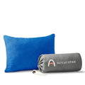 ACCURATEX Camping Pillow, Shredded Memory Foam Compressible Travel Pillow | 100% Cotton Breathable Cover, Small Backpacking Accessories, Sleeping Essentials, Portable Car Airplane Headrest Pillow - color: Navy