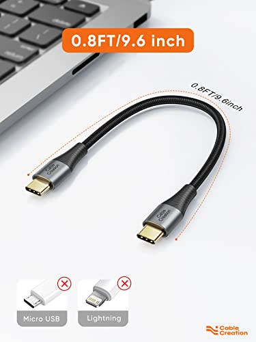 CableCreation Short USB C to USB C Cable 60W, USB C Charger Cable 0.8FT - size: 0.8FT, style: C to C