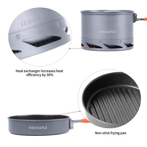 Fire-Maple Feast Outdoor Camping Cookware, Pot and Pan Set Stackable Kit - color: Feast heat exchanger
