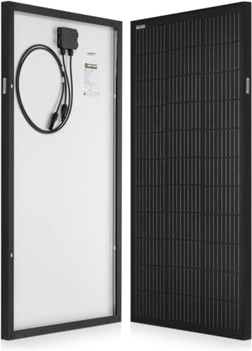 Spartan Power 100 Watt Solar Panel 9 Bus Bar Black Mono Great for RV, Trailer, Camper, Boat, Cabin, Farm, SP-100W (2 Pack) - size: 100W 2-Pack
