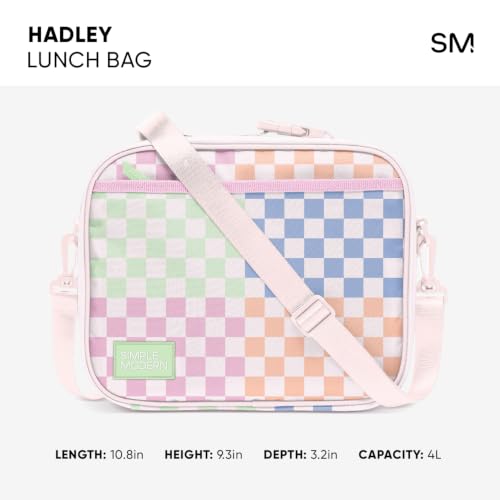 Simple Modern Hadley Lunch Box with Shoulder Strap | Kids & Adults | Insulated Bag with Pockets for Women, Men, Girls, Boys - color: Pattern: Cream Terrazzo