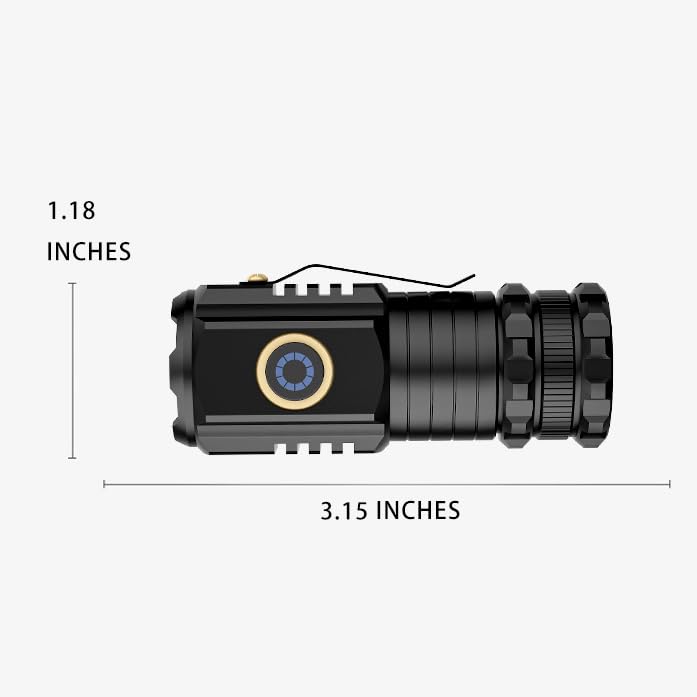UNROEVS 24 Packs Mini Flashlights Bulk 2550 Lumens USB C Rechargeable | Super Bright Small Flashlight with Magnetic Base&Clip,Portable EDC Pocket Flash Light for Home,Emergency - size: F