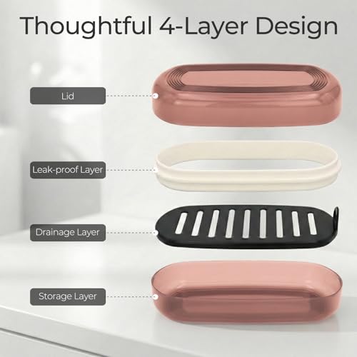 AIMAIAIMAI Shampoo Bar Holder Travel Case for Two Bars, Large Soap Container for Bathroom or Travel (1 Pack, Red Style A-Large) - color: Red Style A-large