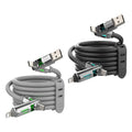 MFish 2-Pack 240W 4-in-1 Multi Charging Cable, Black+Grey, 6.6FT | Carrying Case, USB-A & USB-C to USB-C/Lightning, For iPhone 17/16/15/14, MacBook, iPad, Laptop, Samsung S25/S24 - color: Black+Grey, size: 2-Pack 6.6FT