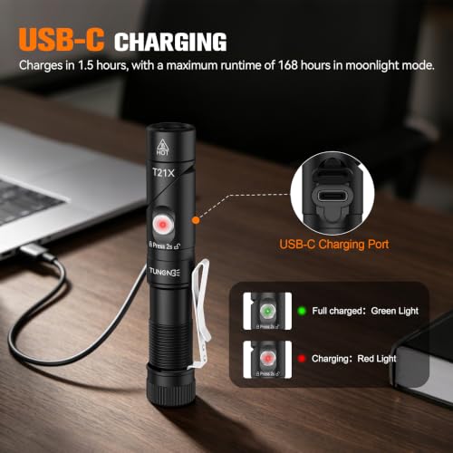 T21X 1400Lm 90° Rechargeable EDC Pocket Flashlight with Magnet