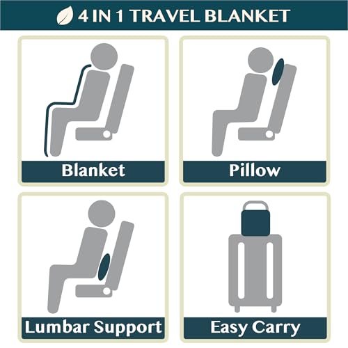 PAVILIA Travel Blanket Pillow, Soft Airplane Blanket 2-in-1 Combo Set, Plane Blanket Compact Packable, Flight Essentials Car Pillow, Travelers Gifts Accessories, Luggage Backpack Strap, 60x43 Red - color: Wine