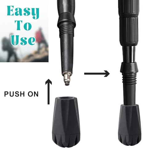 6PCS Walking Stick Tips, Shock Absorption Trekking Pole Tips