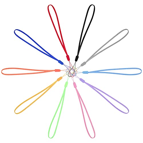 Wisdompro 10 Pack 7 Inch Short Hand Wrist Strap Lanyard - Assorted Colors