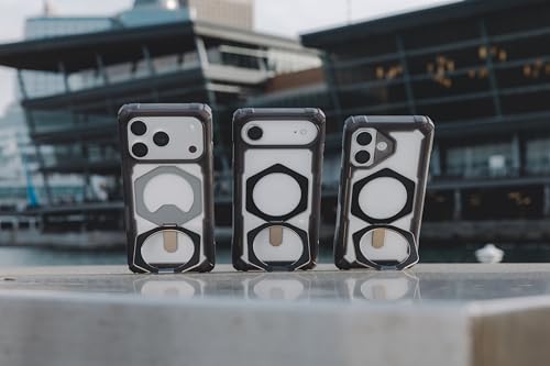 URBAN ARMOR GEAR UAG Designed for iPhone 17 Case with Kickstand Plasma XTE - Compatible with MagSafe Transparent Military Grade Protective Cover, Ash/Titanium - color: Plasma XTE - Ash/Titanium