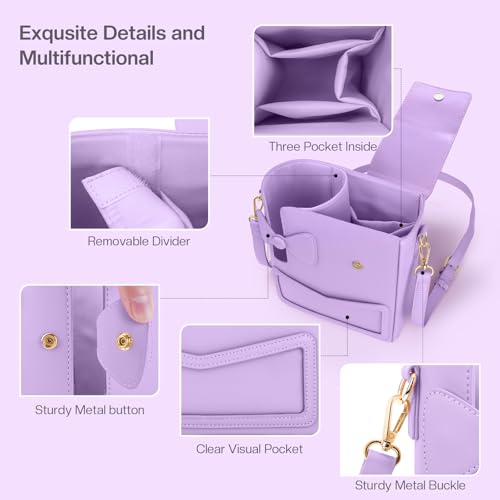 Crossbody Bag for Stanley Cup Purse, Outdoor Portable Water Bottle Holder with Adjustable Shoulder Strap - color: Purple