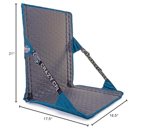 Crazy Creek HEX 2.0 LongBack Chair for Backpacking, Camping and Stadium Use, Extra Width & Back Height for Comfort, 250 LBS Weight Capacity, Adjustable Straps w/Rock Lockster (R) Buckles - color: Aleutian Blue/Slate, size: Longback