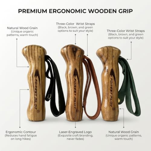FOREST PILOT 1pc Sassafras Wood Adjustable Walking Stick - color: Green