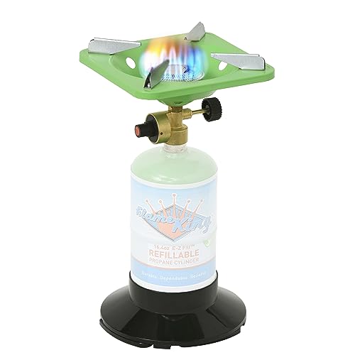 Flame King YSNVT-508 Portable BottleTop Camping Stove with Stable Lightweight Base Stand, Great for Outdoor Cooking, Backpacking, Compatible with 1LB Propane Gas Bottle | camping-stoves