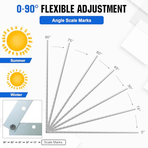 ECO-WORTHY 4 Sets 45inch Adjustable Solar Panel Mount Brackets Stand with Foldable Tilt Legs, Ideal for 4-8pcs 100 200 300 400 Watt Solar Panel for Roof, RV, Boat, and Off-Grid - size: 45in (4-Pack)