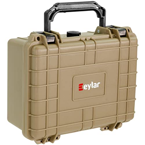 Eylar Protective Camera Hard Case Water & Shock Proof w/Foam, TSA Standards 9.12 inch 7.56 inch 4.37 inch (Tan FDE) - color: Tan FDE