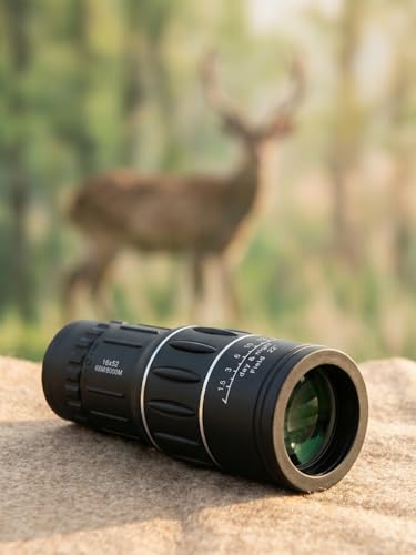 HD 16X52 Monocular Telescope with BAK7 Prism and FMC Lens Waterproof Fogproof Outdoor Gear - color: Black, size: small