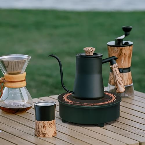 700W Mini Induction Cooktop for Moka Pot, RV & Camping | Portable Induction Burner with 5-Inch Coil, Non-Pulse Heating & 6 Power Levels for 3.5–7 in. Magnetic Cookware - style: 700W/110V
