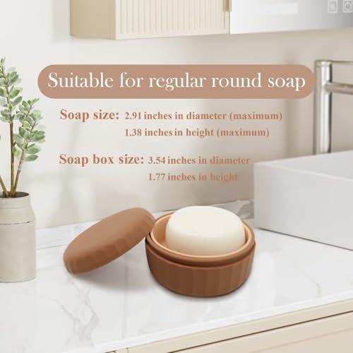 Silicone Travel Soap Box with Lid Draining Soap Container for Shower Compact Travel Soap Case Leak-Proof Design for Camping, Hiking, Gym & Outdoor Use Keeps Soap Dry & Hygienic (Mocha Mousse) - color: Mocha Mousse