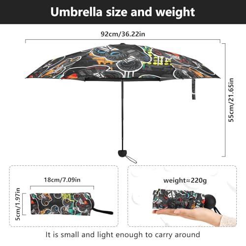 Mini Travel Sun & Rain Umbrella - color: Multi-color 18