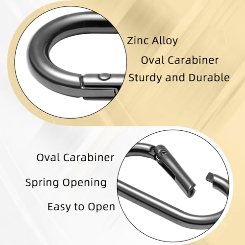 6pcs 2" Oval Spring Keyrings, Large Keychain Carabiner Clips, Spring O Rings Buckles for Purse Clip, Bag Strap Clasp, Backpack Charms, Dog Tag, Car Keyring Accessories (Assorted) - color: 2" Length Assorted 6pcs