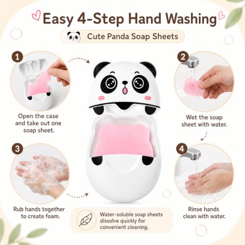3Pcs Panda Travel Soap Sheets, Portable Hand Soap Paper, 3 Scents