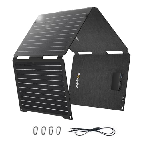 BougeRV 50 Watt Solar Panel, Foldable Portable Charger, Camping, Outdoor | 50W Solar Panel, Fiberglass, 1.76 lb, USB-C & USB-A Outputs, Compatible with BougeRV 266Wh/240Wh Power Stations, Outdoor - size: 50W