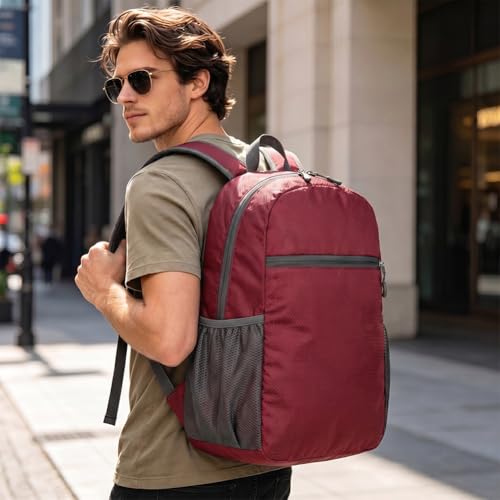 Ultra Lightweight Hiking Packable Backpack 20L, Waterproof Foldable Daypack Backpacks for Men Women Travel Camping, Purple - color: Purple