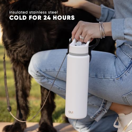 Simple Modern Insulated Water Bottle with Straw | 18oz | Pink - color: -Velvet Pink, style: 18oz