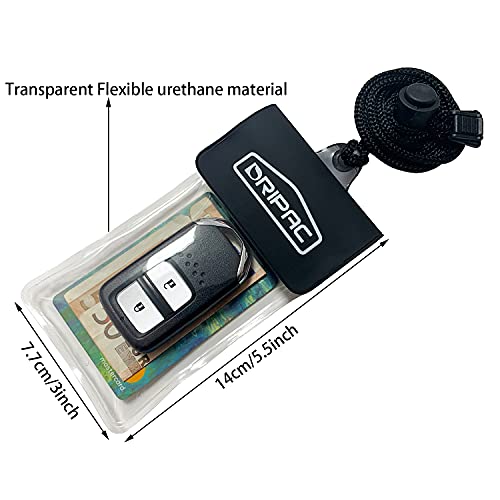 DRIPAC Waterproof Car Key FOB Case Bag Dry Holder Pouch For ID Badge Cash - color: Clear