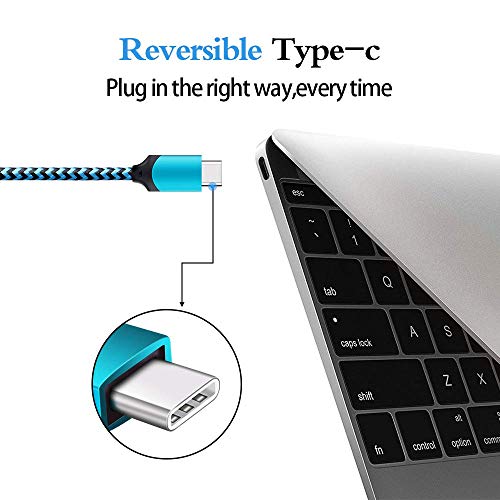 Type C Charger,5Pack Premium 6FT Braided USB A to USB C Cable Android Charger Cord Fast Charger for Samsung Galaxy S23 Ultra A14 A13 A23 A33 A53 A73 S22 S21 S20 S10 S9 S8 Plus Note 20 Ultra,LG G8 V60 - color: White,Blue,Rosered,Purple,Green