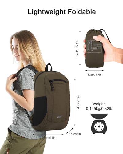 GOX Foldable 20l Backpack For Travel Lightweight Hiking Packable Daypack for Men Travel Camping Outdoor Bag Women (Jasper) - color: Jasper