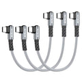 Right Angle USB C to USB C Cable 0.5FT 3Pack 65w - color: Grey and White, size: 0.5FT