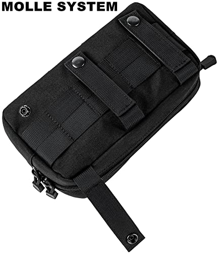 Tactical Molle Pouch, Multi-Purpose EDC Admin Pouch Utility Gadget Gear Backpack Military Waist Bag for Outdoor, Hunting, Traveling, Hiking - color: Black