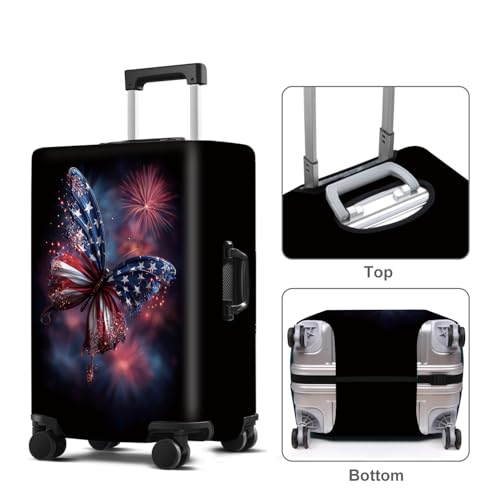 Butterfly Luggage Cover Washable Suitcase Cover Protector Fit 32-34 Inch Luggage Durable Travel Bag Cover with Zipper Closure XL - color: butterfly, size: XL(32-34inch suitcase)