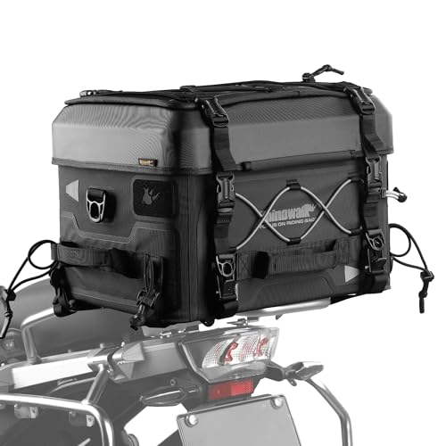 Rhinowalk 36L Motorcycle Tail Bag Hard Shell Top Case Lightweight Waterproof Rear Trunk with MOLLE System & Quick-Release Mounting – Touring Adventure Case - style: Hard Shell Bag Mft2305 Only.