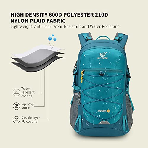 SKYSPER Hiking Backpack for Men Women, 35L Lightweight Travel Daypack, Outdoor Camping Back Pack with Multiple Compartments, Durable for Weekend Getaway - color: Teal
