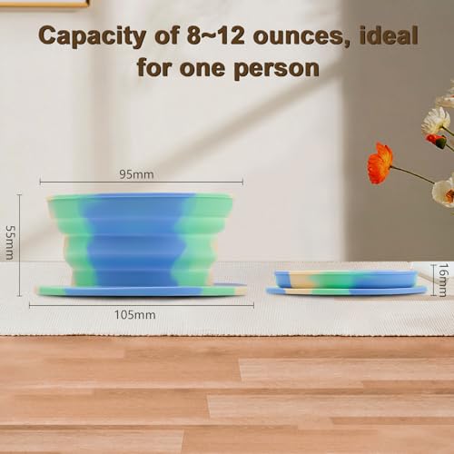 Collapsible Travel Pour Over Coffee Dripper Kit Single Cup, Paperless Camping Pour Over Coffee Maker with Metal Filter, Backpacking Manual Coffee Maker for Camping Coffee - color: multicolor yellow