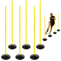 TNZMART 4.9FT Training Agility Poles Detachable Soccer Training Sticks Multi-Purpose Slalom Boundary Poles with Rubber Bases - style: Pack of 6
