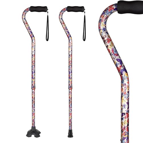 Elegant Walking Cane for Women, Foldable & Adjustable Cane for Seniors with Self-Standing Tip | Lightweight Mobility Aid for Stability & Balance Support - color: Butterfly