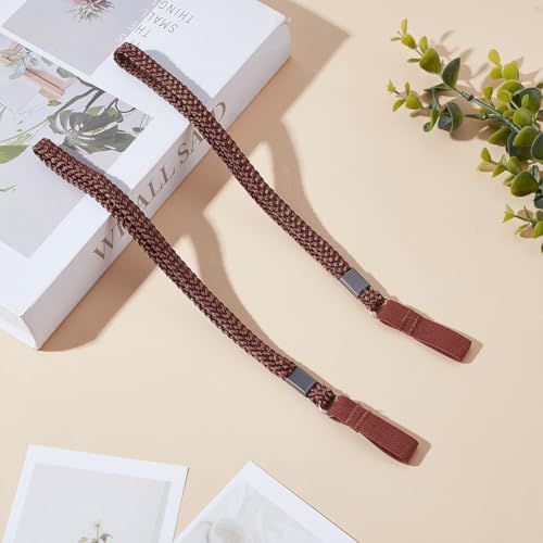 Hand Wrist Strap Lanyard Nylon Stretchable Elastic Walking Stick Wrist Straps Cane Ropes - color: Saddle Brown