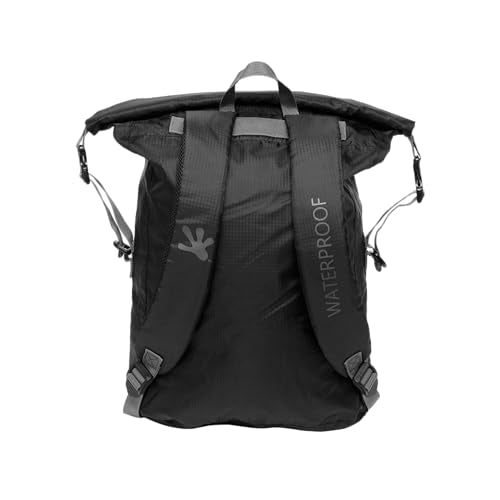 geckobrands Lightweight 30L Waterproof Backpack - Lightweight Watertight Outdoor Bag Hiking Traveling Light Water Activities - color: Black / Grey