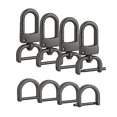 4pcs Detachable Snap Hook Swivel Clasp with 4pcs D-Rings Screw in Shackle for DIY Purse Strap Replacement (Gunmetal,3/4 inch) - color: Gunmetal, size: 3/4 inch