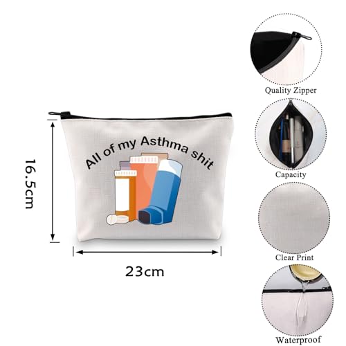 VAMSII Asthma Fighter Gift Inhaler Travel Bag All My Asthma Shit Awareness Medication Bag - color: Asthma Inhaler Zipper Bag
