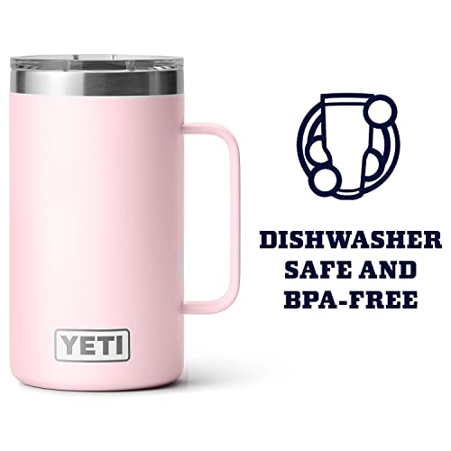 YETI Rambler 24 oz Mug, Vacuum Insulated, Stainless Steel with MagSlider Lid - color: Ice Pink