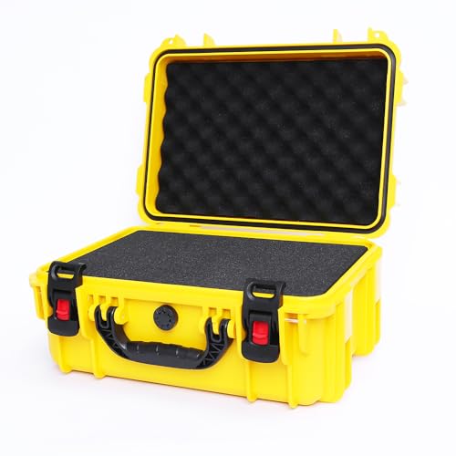 18in Waterproof Hard Shell Case with DIY Customizable Foam Insert (16 x 11x 7.8in Interior) - color: Yellow