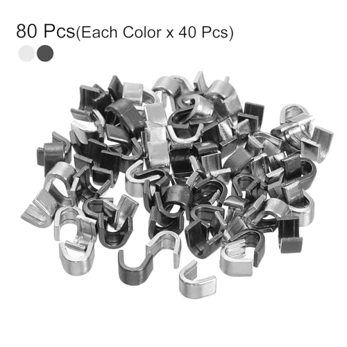 uxcell 80Pcs Zipper Slider Retainers - #8 U Shape Top Stoppers for Bags Coats Jackets Closed-end Zippers Replacing, Metallic Black & Silver Tone - color: Metallic Black/Silver Tone, size: #8