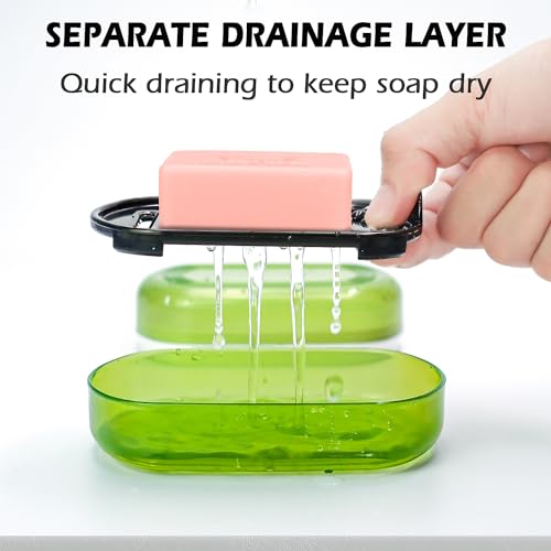 AIDIMMING Travel Soap Case, Bath Soap Holder, Bar Soap Dish with Lid for Traveling,Portable Bar Soap Container for Traveling, Camping, Gym, Bathroom (Green) - color: Green, size: Regular